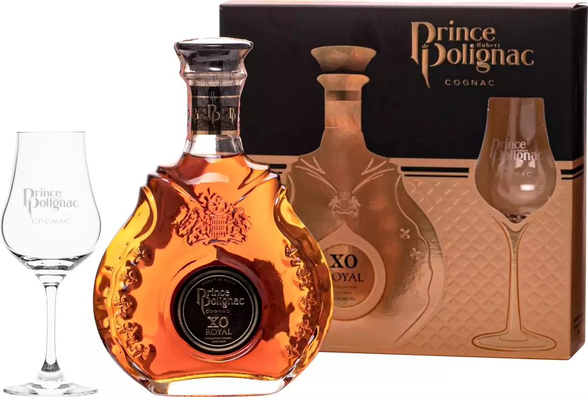 Gift set cognac XO Royal with a glass